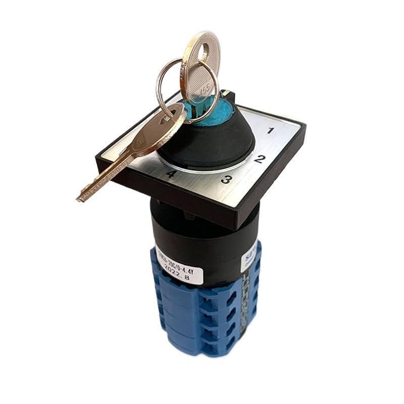 Interruptor de leva giratorio con selector 5 posiciones, 16 terminales, 4 polos, llave, 20 A, 660 V, SZW26/LW26-20/0-4.4Y Controls Switches