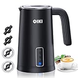 QIKI Milk Frother, 4 IN 1 Electric Milk Steamer, Frother for Coffee, Automatic Silent Hot & Cold Foa