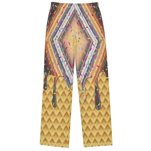 Boys' Pants Square Ice Cream Drip Joggers Elastic Long Bottoms Trousers Sweatpants with Pockets Size 6-14