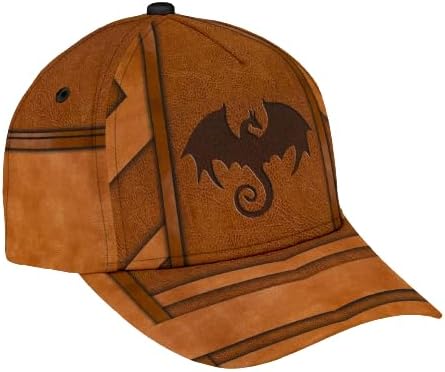 Vista 2 de Gorra de béisbol de dragón 3D - Gorra clásica de dragón con patrón azul claro para hombres y mujeres, regalo para los amantes de los dragones