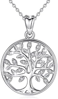 CELESTIA Tree of Life Necklace Women 925 Silver Pendant Family Tree Jewellery, Mother Daughter Gifts, Sister Gifts
