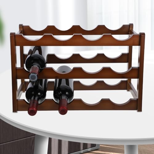 Soporte para botellas de vino de bambú miniatura 7