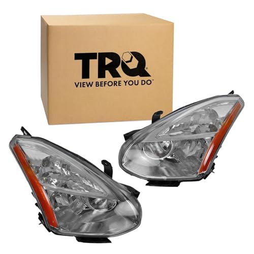 Image of TRQ 2 Piece Headlight Assembly Set Driver & Passenger Side Compatible with 2008-2012 Nissan Rogue NI2518110 NI2519110