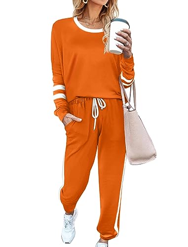 Image of Aloodor Sweatsuit for Women 2 Piece Outfits for Womens Crewneck Sweatshirts Pullover