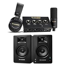 Premium HD Studio Kit - M-AUDIO BX4 monitors and Dual XLR HD Audio Interface Pack for top-tier audio Detailed Sound Reproduction - BX4 speakers deliver accurate sound for critical mixing and mastering High-Resolution Audio Interface - Record 24-bit/1...