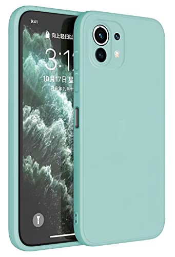 Topme Funda para Xiaomi Mi 11 Lite & 11 Lite 5G & 11 Lite 5G NE Carcasa Caja Case Estuche, Funda Protectora de Piel de Silicona TPU.Cian Claro Cover