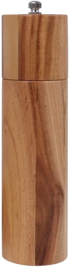 VIDI 8 inch Adjustable Acacia Wood Salt And Pepper Grinder Multifunctional Wooden Manual Mills Kitchen Tools