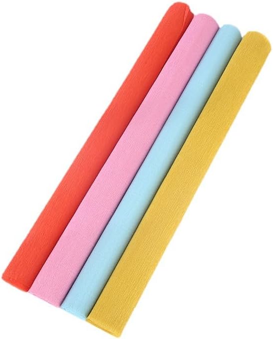 70g Premium Crepe Paper Roll for Flower Making White Green Pink Crepe Paper Sheets Streamer,10in Width, 8ft Length (Beige Pale Yellow)