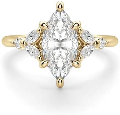 1CT-3CT Marquise Cut Bridal Ring Solitaire Moissanite Engagement Ring for Women Promise Gifts for Her 925 Silver/10K/14K/18K Gold