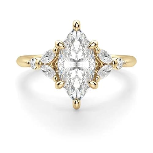1CT-3CT Marquise Cut Bridal Ring Solitaire Moissanite Engagement Ring for Women Promise Gifts for Her 925 Silver/10K/14K/18K Gold