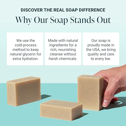 Image of Handmade Natural Bath & Body Soap Bar, Vegan, All-Natural, Palm Oil Free, Made in USA with Shea Butter + Essential Oils, Patchouli Mud, 3 Bars
