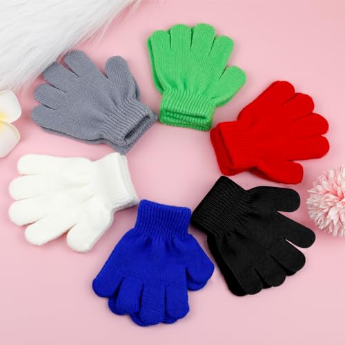 Image of ONESING 6 Pair Baby Gloves Toddler Gloves Toddler Winter Gloves Kids Gloves Winter Stretchy Knit Gloves for Kids Boys Girls