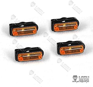 LESU 4 Pcs LED Lamp Side Skirts Light Clearance Lamp for 1/14 DIY a Tractor Truck Trailer Model