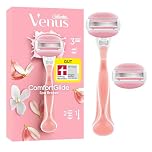Gillette Venus Comfortglide Spa Breeze Rasierer Damen, Damenrasierer mit Gelkissen — Inkl. 2 Ersatzklingen für Nassrasierer und Ergonomischen Handstück, GUT GETESTET bei Stiftung Warentest — Rosa