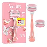 Gillette Venus Comfortglide Spa Breeze Rasierer Damen, Damenrasierer mit Gelkissen — Inkl. 2 Ersatzklingen für Nassrasierer und Ergonomischen Handstück, GUT GETESTET bei Stiftung Warentest — Rosa