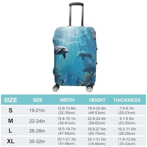 Carry on Luggage Cover Blue Ocean Underwater Fish Suitcase Covers for Luggages Tsa Approved Travel Luggage Sleeve Protector Elastic Suitcase Protector Anti-Scratch Washable Fits 19-30 Inch Case -XL2