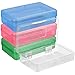 Produktbild Belle Vous Kunststoff Stifte Box (4 Stk)  L20xB11,5xH5,5cm Durchsichtige Boxen mit Deckel - Bunte Boxen Aufbewahrung Groß  Aufbewahrungsbox als Pinselbox Schule, Buntstifte, Schreibwaren