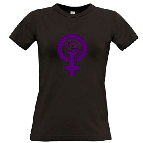B & C Camiseta Negra Feminista simbolo Feminismo Chica Algodon 190grs (L)