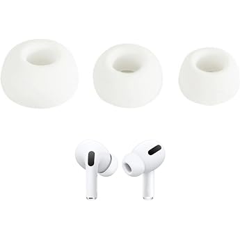 JZK 3 Pairs Replacement Eartips for Airpods Pro/Pro 2 with Noise Reduction Hole Non-Slip Silicone Earbuds for Airpods Pro S/M/L White