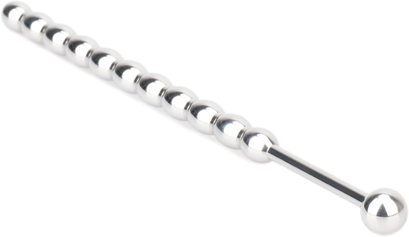 Penis Plug 6.2 Inch 11 Beads Design Adult Men Urethral Masturbation Glans Stimulation Pleasures Sex Toy (0.31 inch)