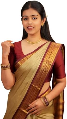 Women's Kanjivaram Soft Silk Saree For Wedding Banarasi Style Sari With Blouse Piece