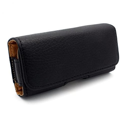 Black Leather Side Case Cover Protective Pouch Belt Clip Loops for AT&T iPhone 5 - AT&T iPhone 5S