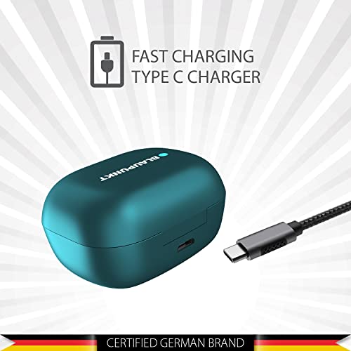 Image of Blaupunkt Germany's BTW25 Bass Pro Truly Wireless Bluetooth Earbuds with Premium Sound, Type C Fast Charging in Ear Headphones with Mic, Green