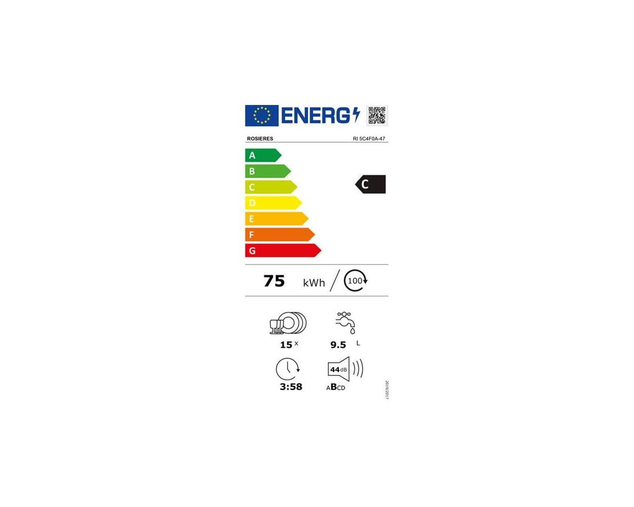 Lave-vaisselle 60cm 15 Couverts 44db Tout Intégrable - RI5C4F0A-47