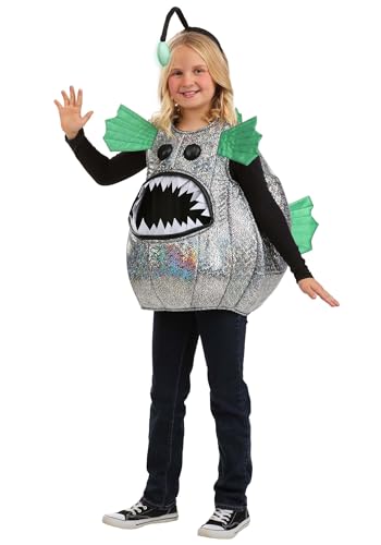 Kids Anglerfish Halloween Costume | Tunic with Glow Antenna Headband Deep Sea Ocean Animal Outfit for Dress Up Standard