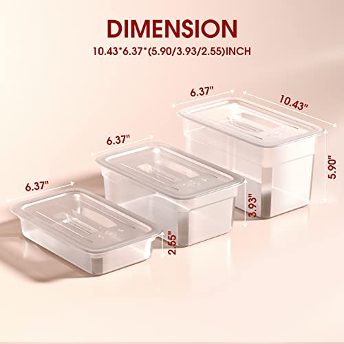 Wantjoin 1/4 Size Plastic Clear Food Pans With Lids，6 Pack 6 Inch Restaurant Food Storage Containers With Handle,Stackable Polycarbonate Hotel Pans #TOP5