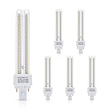  Aigostar Pack de 5 Bombilla PLC 2U, tubo de 15W Maiz G24, Luz Blanco Neutra 4000K, 1700lm, No regulable