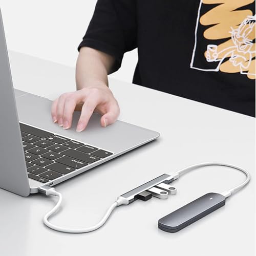Image of 4-Port USB 3.0 Hub for PC - High-Speed Aluminum USB Hub Compatible with PC, Ma /Book, Mac Pro, Mac mini, iMac, Sur /ace Pro, and XPS. 4-Port High Speed Laptops Smartphones (USB Hub,4-Port USB 3.0)