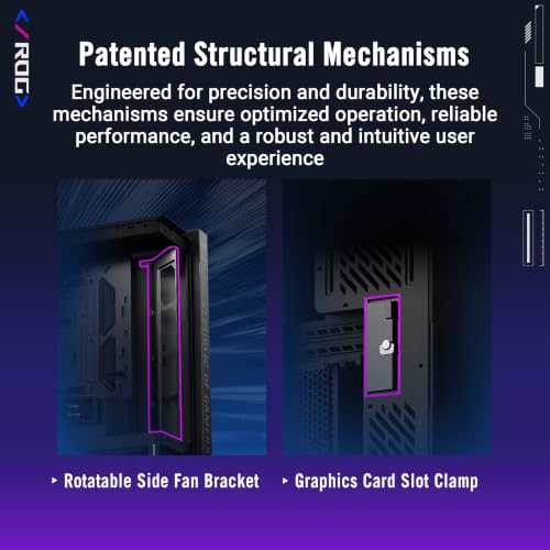 Image of ASUS ROG Cronox ARGB Gaming PC Case, x4 ARGB Fans, Curved Tempered Glass, GPU's up to 400mm, BTF Compatible, 9.2 inch Screen