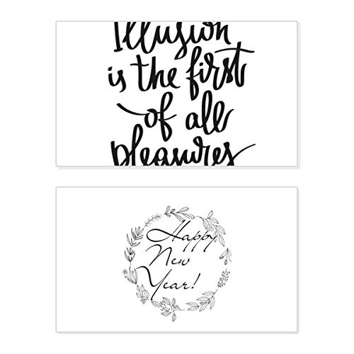 Tarjeta de Año Nuevo con mensaje de bendición y diseño de Illusion Is the First of All Pleasures