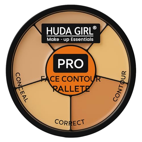 HUDA GIRL Matte 3 In 1 Makeup Palette Warms Concealer For Dark Circles, Blush And Highlighter Palette, Oil Control Pro For Face Makeup, Conceal Correct & Contour For All Skin Types