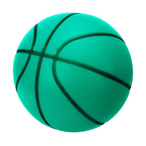 Balón de baloncesto silencioso PATIKIL de espuma, tamaño 7, color verde para interiores