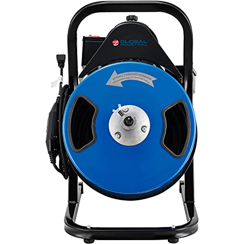 Limpiador de desagües industrial Global Industrial para tuberías de 2 a 4 pulgadas, 220 RPM, cable de 75 pies miniatura 4