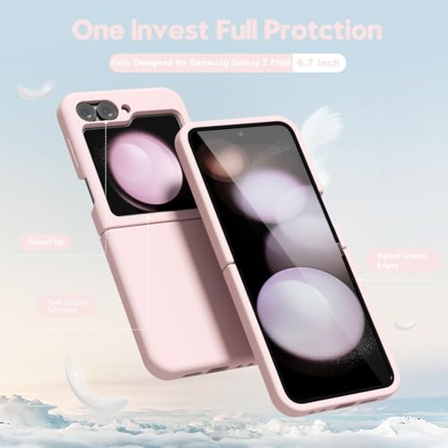 Image of MIDOS Back Cover Compatible with Samsung Z Flip 6 Case Liquid Silicone Full Protection Shock Proof Back Cover for Samsung Galaxy Z Flip 6 (Sand Pink)