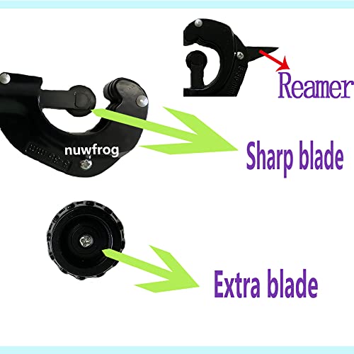 Nuwfrog Tubing And Pipe Cutter 1/8 To 1-3/8 Inch With Extra Blade And Reamer For Pvc Thin Stainless Steel Tube, Metal,Brass - Copper Pipe Tubing Cutter #TOP3
