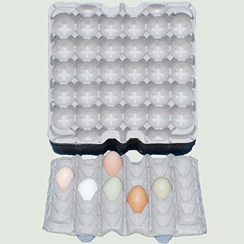 Egg Flats- 18 Henlay 30-Count Egg Trays- Extra Study, Premium Grade- 5x6 Recycled Paper Pulp Filler Flat (18 Pack)