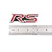 2Pcs RS Emblems Car Embelm Vehicle Emblem Letter Logo Badge Premium Car Fender Sticker Replacement for Brio (Red)