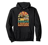 Vintage Fargo North Dakota Skyline Cityscape Retro Style Pullover Hoodie