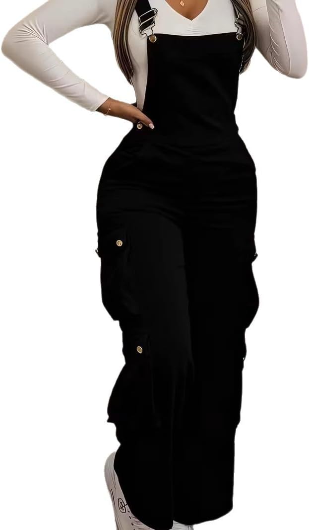 Women'S Casual Corduroy Overalls Jumpsuit,Women's Corduroy Work Overalls,Wide-leg Multi-pocket Work Jumpsuits,Fitted Jumpsuit