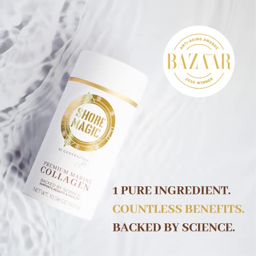 Shore Magic Marine Fish Collagen Powder, Hydrolyzed Collagen Peptides Powder For Women, Kosher Unflavored Collagen Wild-Caught Fish, Promotes Joint, Nail, Hair 30 Day Supply And 7 Day Packet Sampler #TOP3