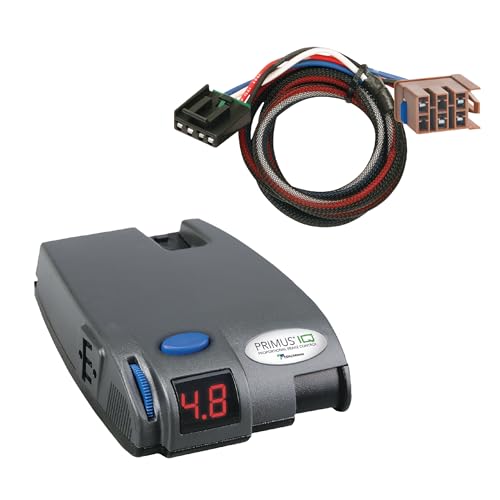 Tekonsha 90160 Primus IQ Proportional Brake Controller for Trailer with 2, 4, or 6 Brake (1-3 Axles) and 301500 Trailer Brake Controller Wiring Harness for Select Model Chevy, GMC, Cadillac