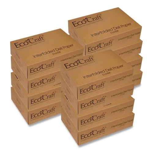 Bagcraft Papercon 016008 EcoCraft Interfolded Dry Wax Deli Paper, 10-3/4" Length x 8" Width, NK8 Natural (12 Packs of 500)