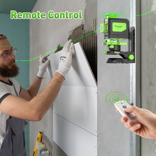 Image of Huepar Laser Level 4x360 Self Leveling with 50 inch Tall Tripod, 4D Green Cross Line Lazer Leveler Tool with Outdoor Pulse Mode, 16 Lines Great for Tiling, Ceiling, Wall Work & DIY Home Renovation