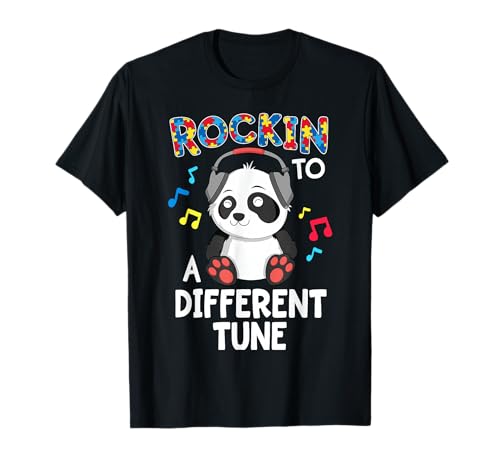 Rockin' to A Different Tune Panda Autism Awareness Kids T-Shirt Small