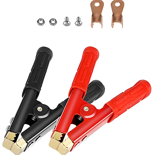 Linkstyle 2 PCS 1000A Pure Copper Jumper Cables Boost Clamp Car Battery Charger Clamps, Crocodile Alligator Booster Clamps Suitable for 12V 24V 36V Input