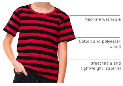 Image of Deerose Kids Striped Shirts Short Sleeve Boy Girls July 4th Patriotic Tee Top 3-14 Years